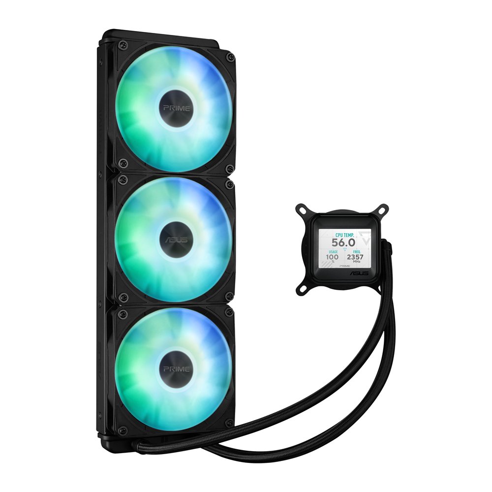 asus prime lc 360 argb lcd procesador sistema de refrigeración líquida todo en uno 12 cm negro