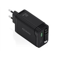 cargador aisens gan 65w 1xusb-a 1xusb-c cable retráctil