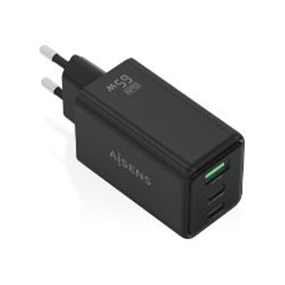 cargador aisens 1usb-a 2usb-c negro (asch-65w3p073-bk)