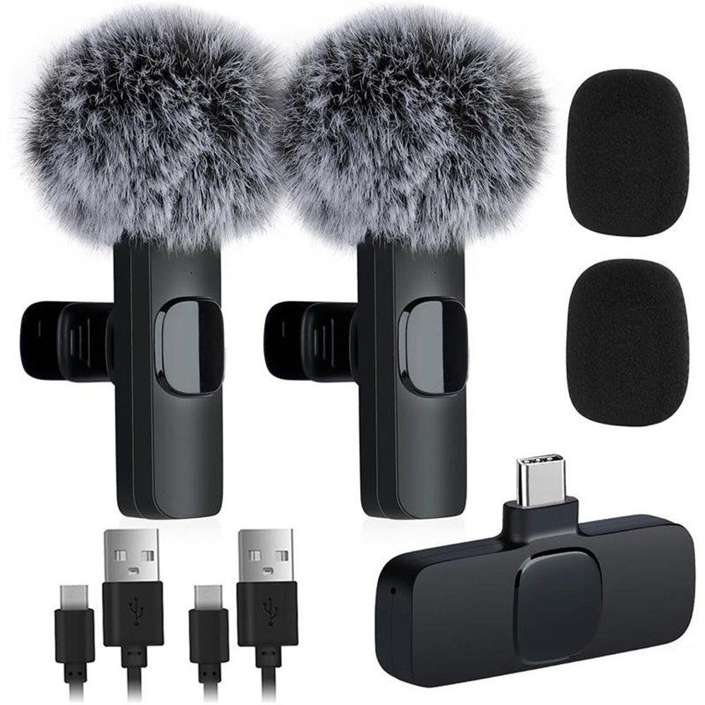 microfono receptor oneway usb c lavalier 2 microfonos pinza wireless