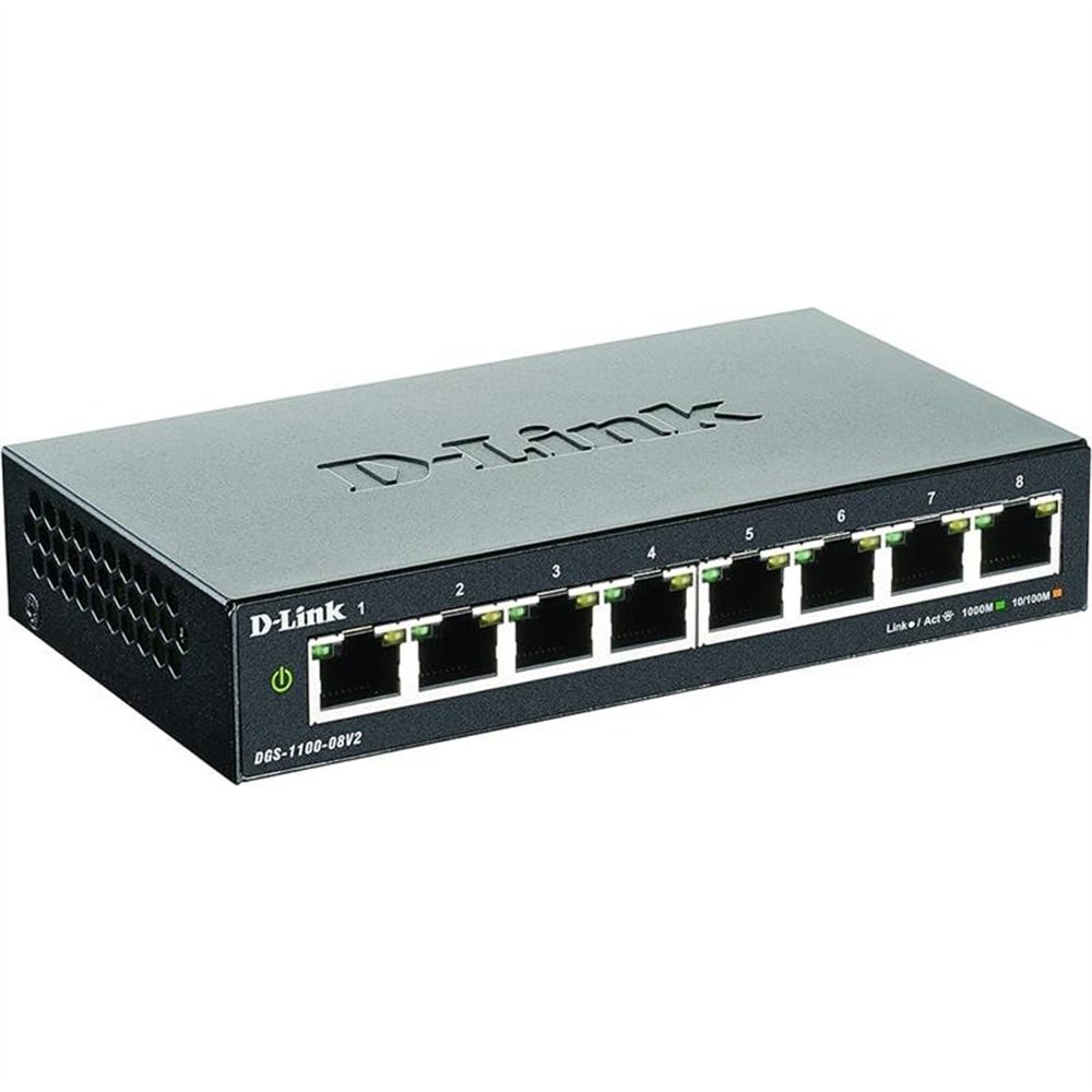 switch d-link gigabit 8 puertos dgs-1100-08v2/e easysmart gestionable