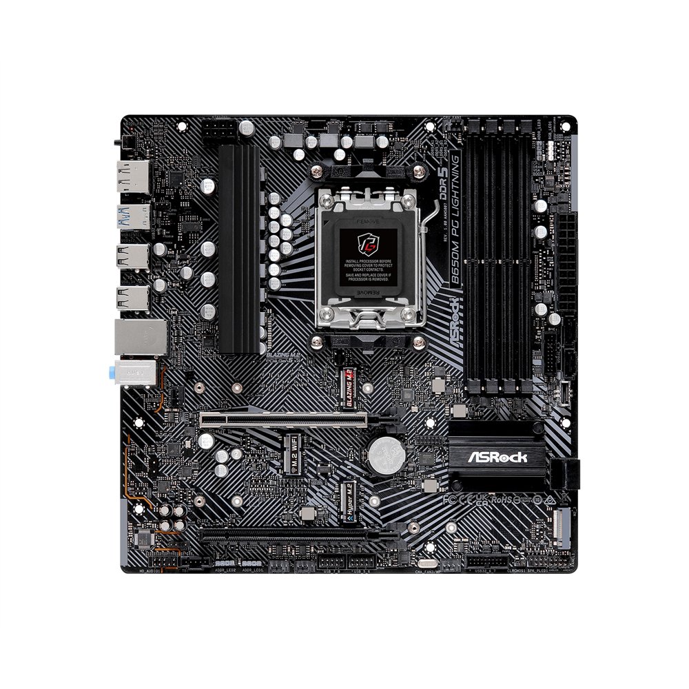 asrock b650m pg lightning amd b650 zócalo am5 micro atx