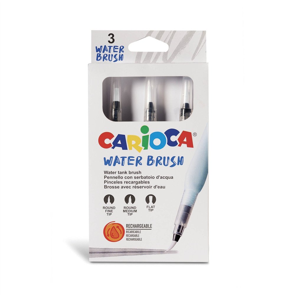carioca pinceles recargables water brush - 3 uds