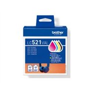 tinta brother negro/cian/magenta/amarillo (lc521val)