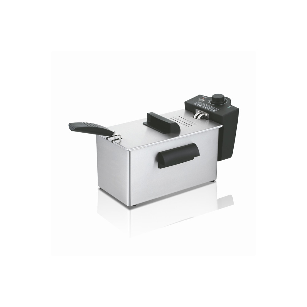 haeger df-3es.017a freidora 3 l 2000 w negro, acero satinado