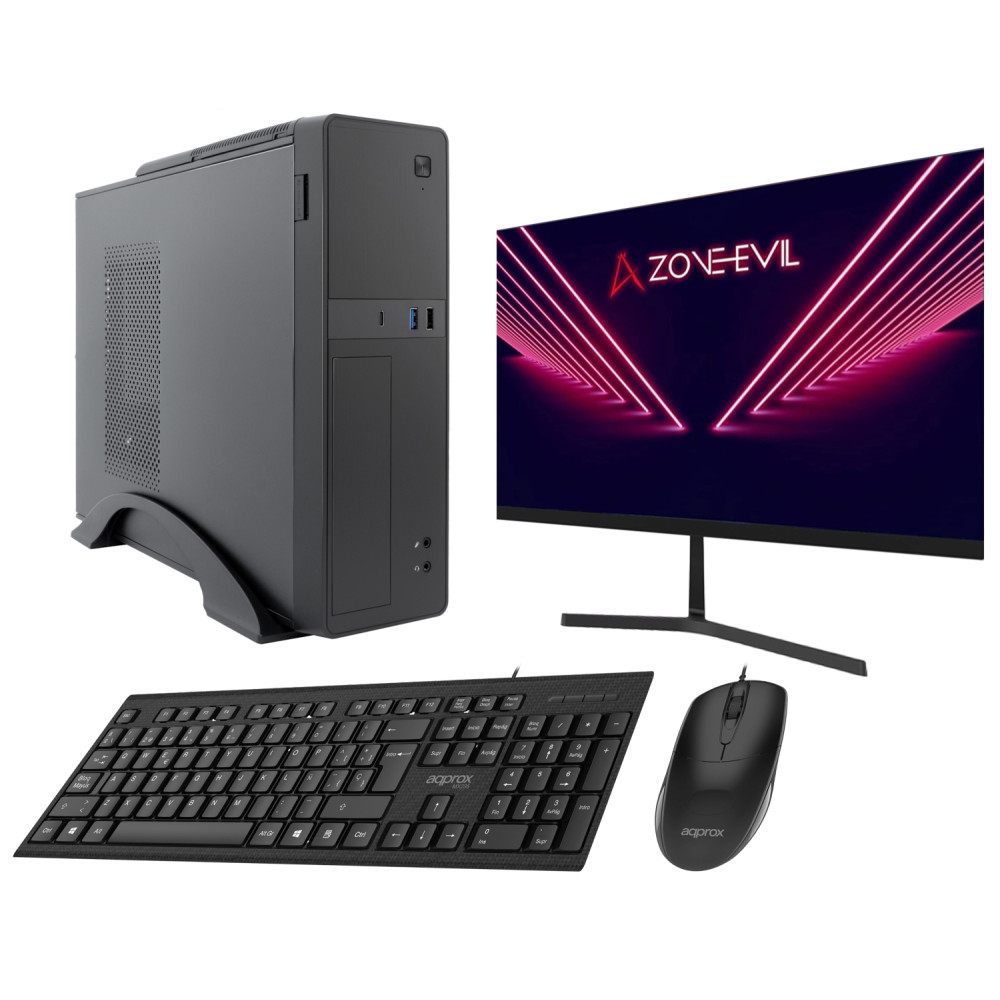 zone evil core slim intel core i5 14400/16gb/1tb ssd nvme negro + monitor 24 teclado y ratón