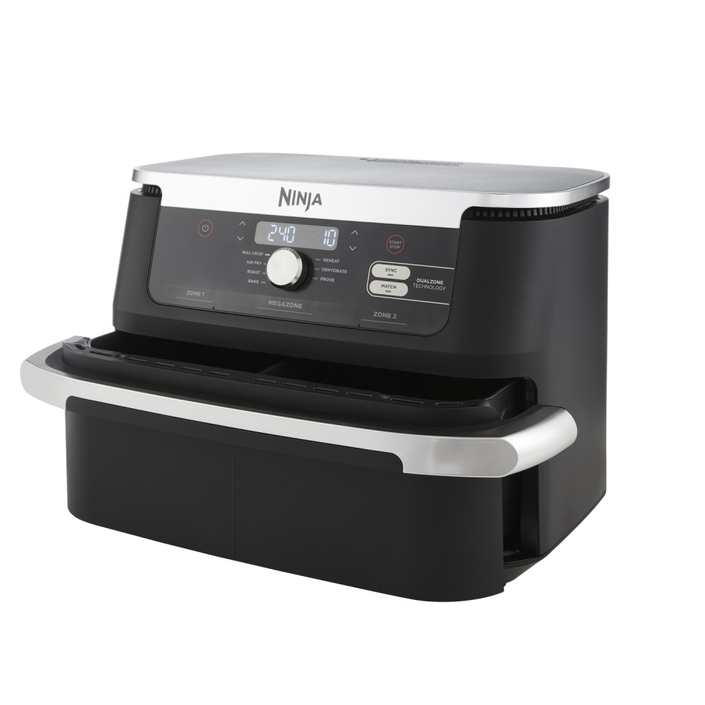 ninja af500eu freidora doble 10,4 l independiente 2470 w freidora de aire caliente negro, acero inoxidable