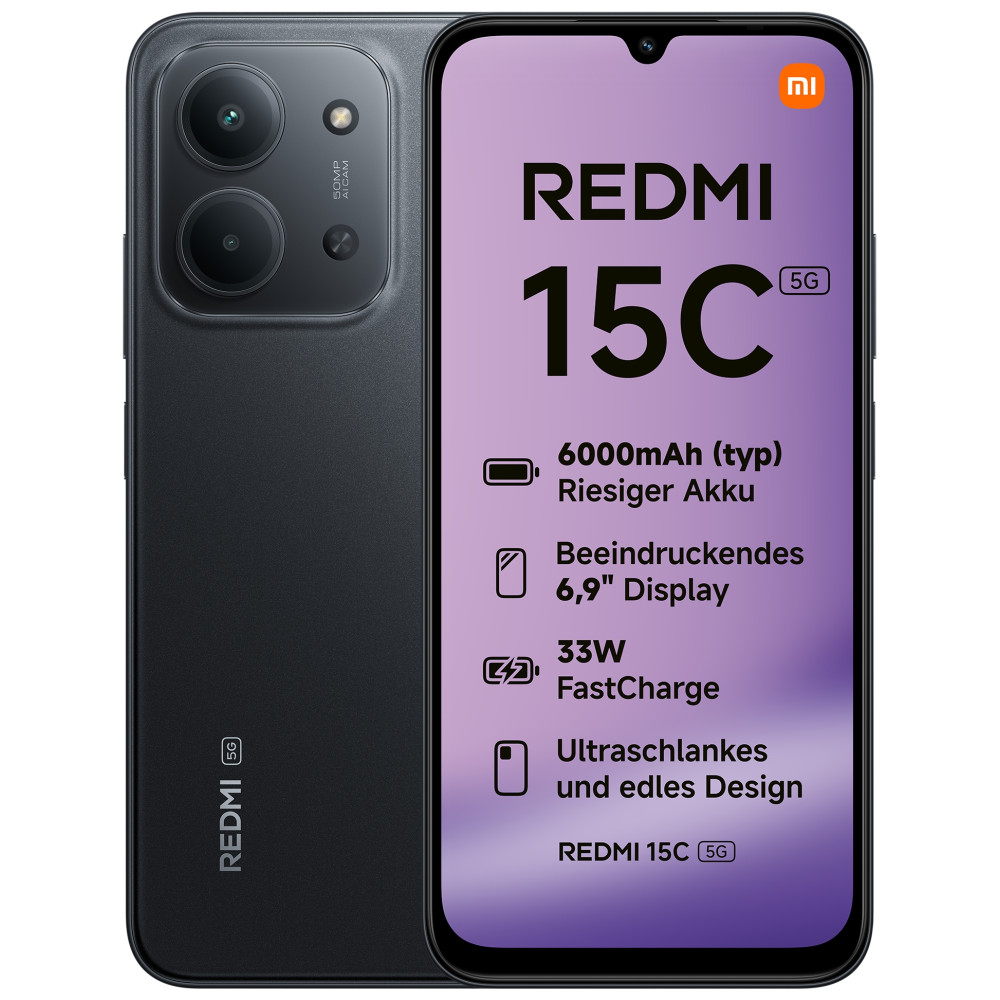 xiaomi redmi 15c 5g 4/128gb negro smartphone
