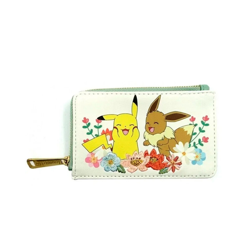 tarjetero pikachu & eevee floral loungefly