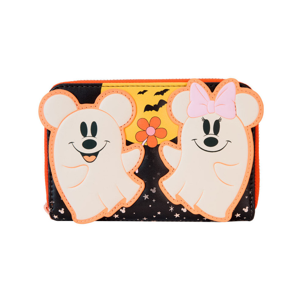 cartera floral ghost mickey &38 minnie disney loungefly