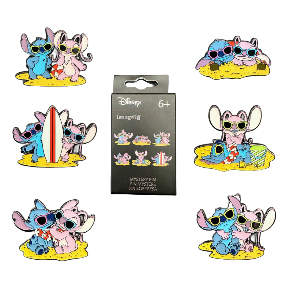 blind box mystery enamel pin stitch & angel stitch disney loungefly surtido