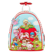 mochila shortcake scented hello kitty & friends x strawberry loungefly 26cm