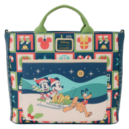 bolso mochila mickey & minnie holiday disney loungefly