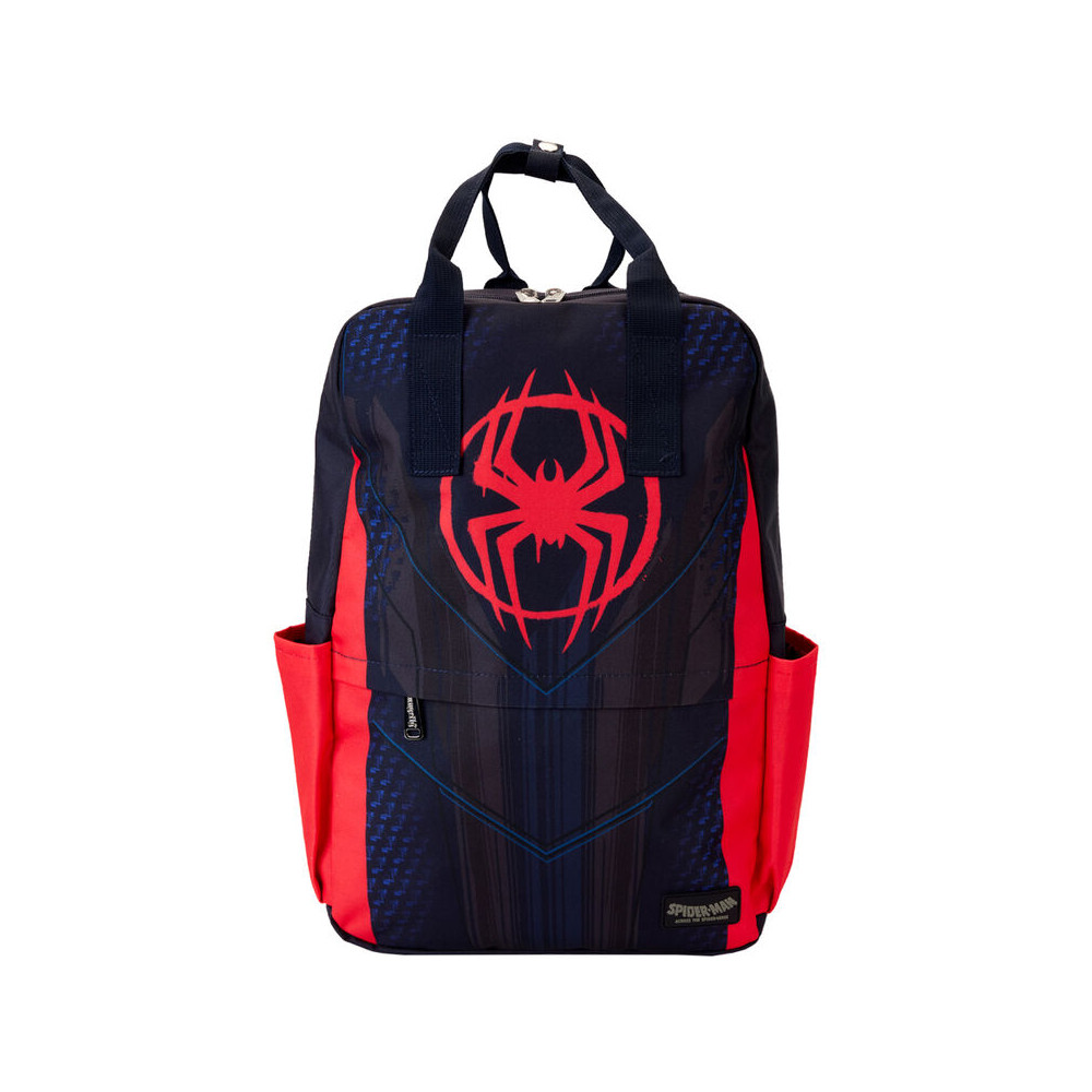 mochila nylon traje miles morales spider-verse marvel loungefly 43cm