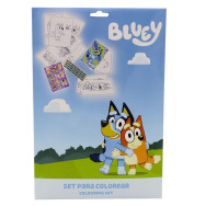 set coloreable bluey