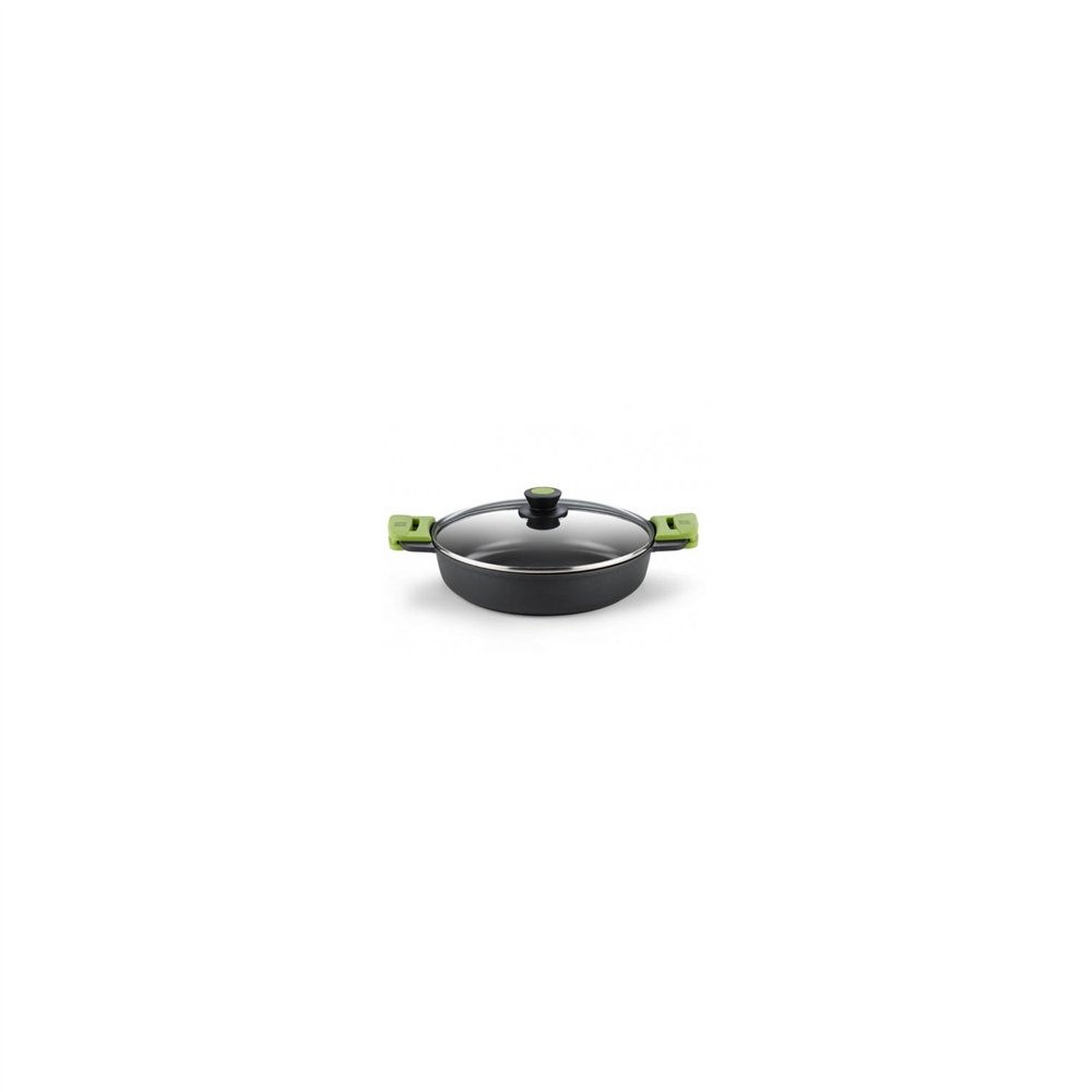 cacerola baja prior bra 2.3l aluminio fundido teflí“n antiadherente tapa vidrio templado a400524