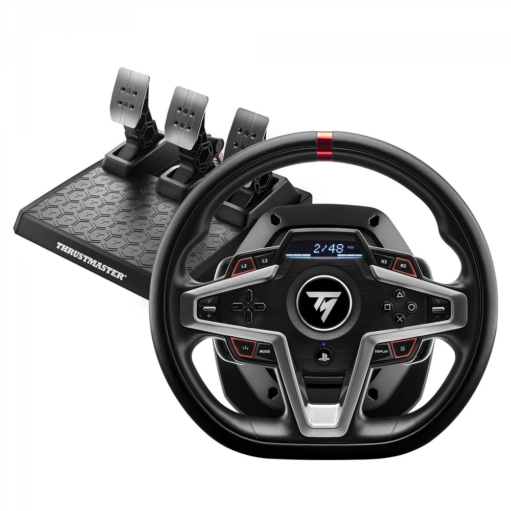 thrustmaster t248 volante + pedales para pc, playstation 4, playstation 5 negro