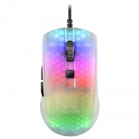 mars gaming mmrw blanco, ratón gaming rgb chroma estructura translúcida ultra-ligera 58g 12800 dpi switches mecánicos huano