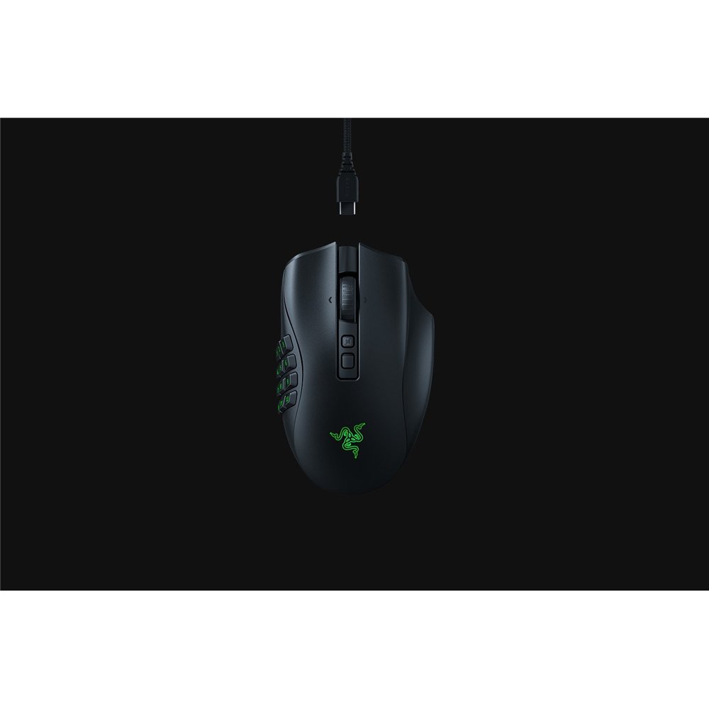 razer naga v2 pro ratón mano derecha rf wireless + bluetooth + usb type-c í“ptico 30000 dpi