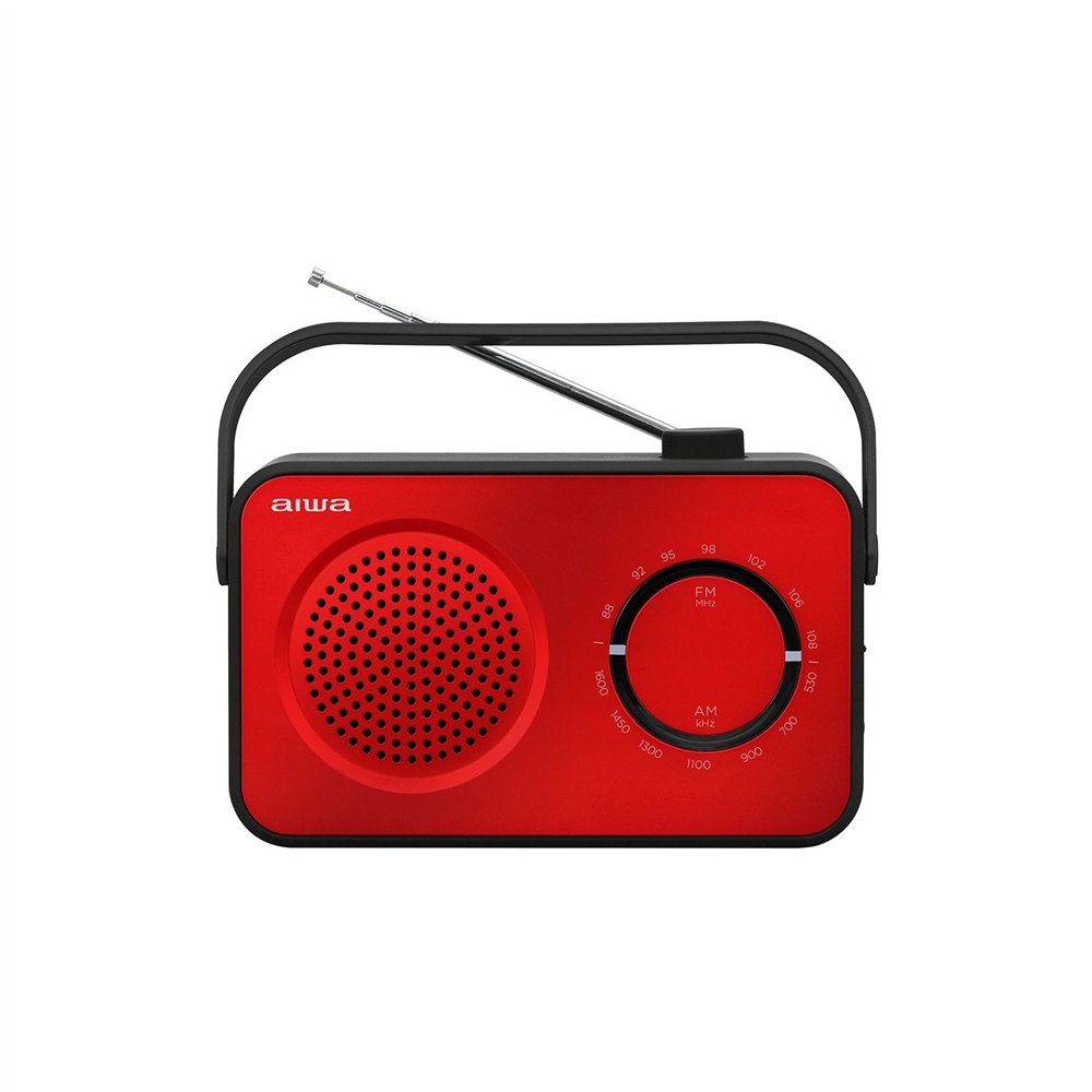 aiwa r-190rd radio portátil analógica negro, rojo