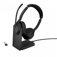 jabra evolve2 55 auriculares inalámbrico y alámbrico diadema oficina/centro de llamadas bluetooth base de carga negro