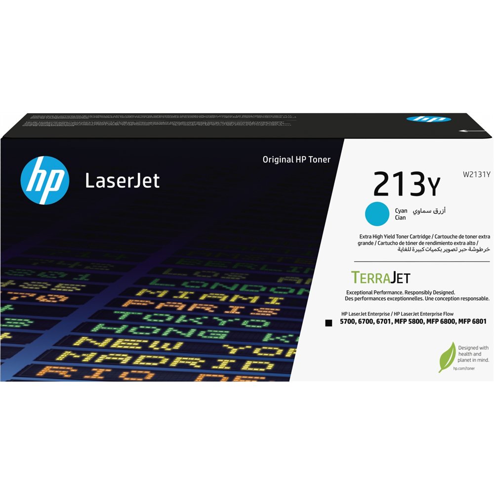 hp cartucho de tóner original laserjet 213y de capacidad superior cian