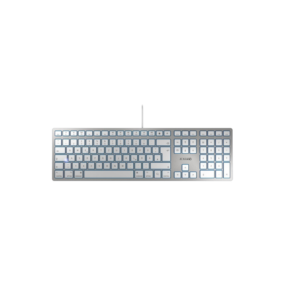 cherry kc 6000 slim for mac teclado oficina usb qwertz alemán plata