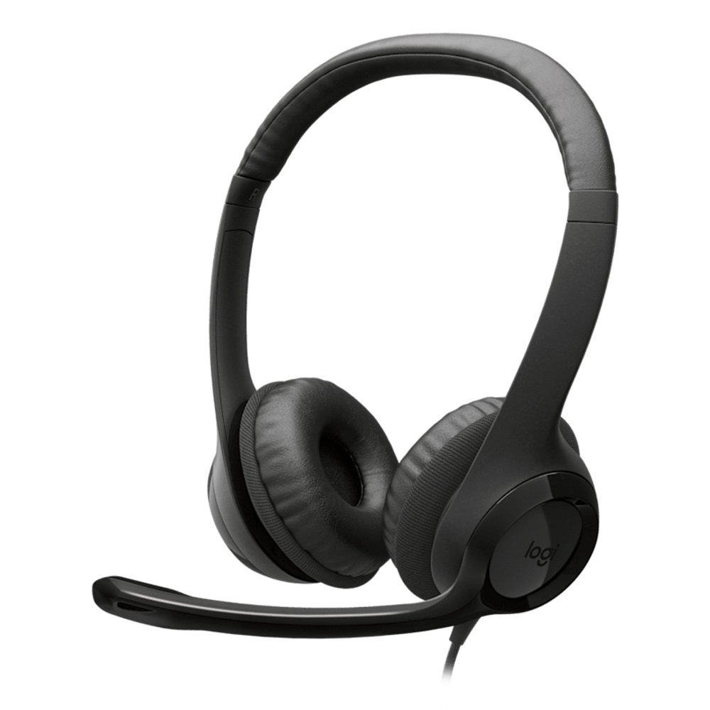 logitech auriculares con cable h390 para pc/portátil, auriculares estéreo con micrófono con supresión de ruido, usb-c, controles