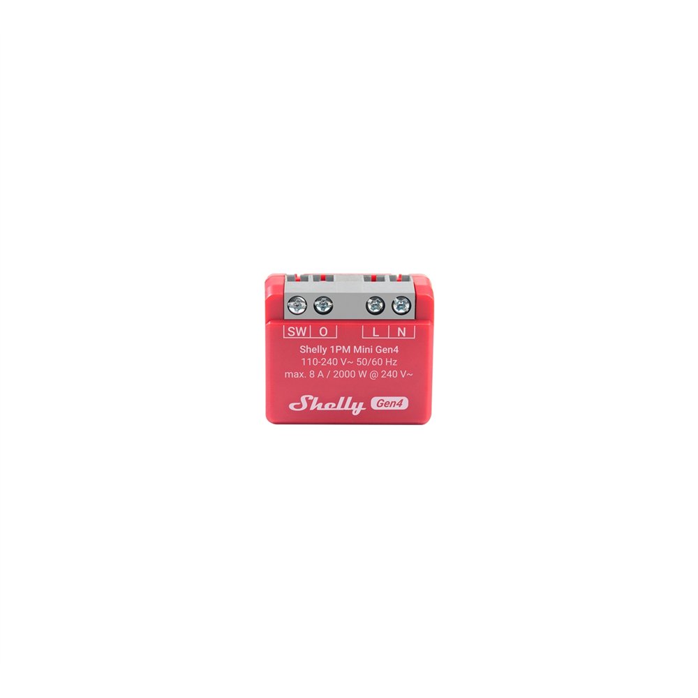 shelly 1pm mini gen4 interruptor inteligente rojo