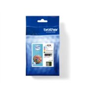 tinta brother pack negro/tricolor (lc424val)