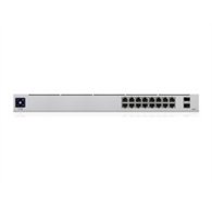 switch ubiquiti 16xrj45 gbe 2xsfp poe 1u (usw-16-poe)
