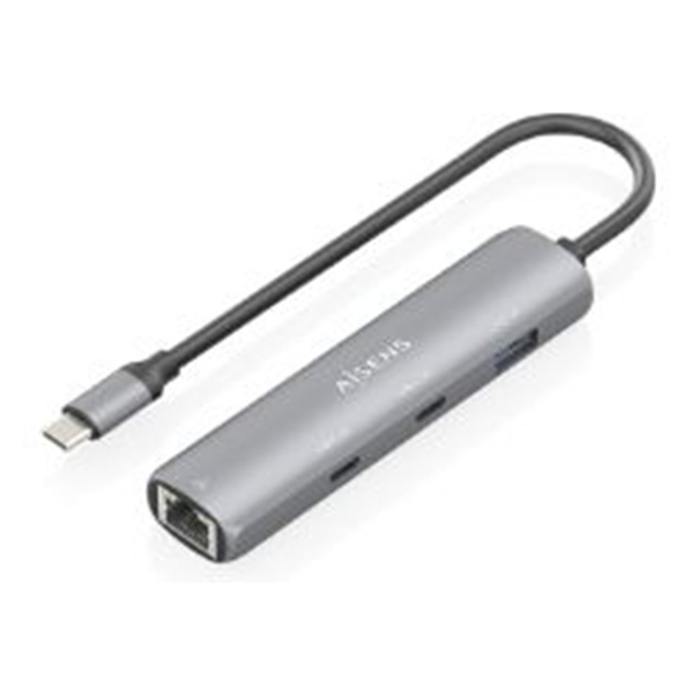 dock aisens usb-c a 1usb-a/2usb-c/1rj45 (asuc-4p040-gr)