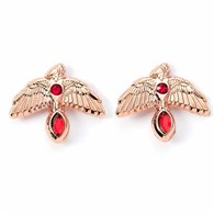 Pendientes Fawkes Rose Gold Harry Potter