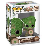 figura pop marvel we are groot - groot as capitan america