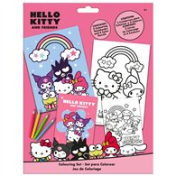 set colorear hello kitty and friends