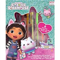 Blister cuaderno + 6 boligrafos gel La Casa de Muñecas de Gabby