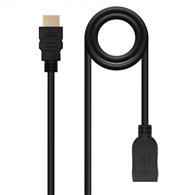 nanocable cable hdmi 2.0 prolongador a/m-a/h, negro, 1 m