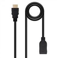 nanocable cable hdmi 2.0 prolongador a/m-a/h, negro, 1 m