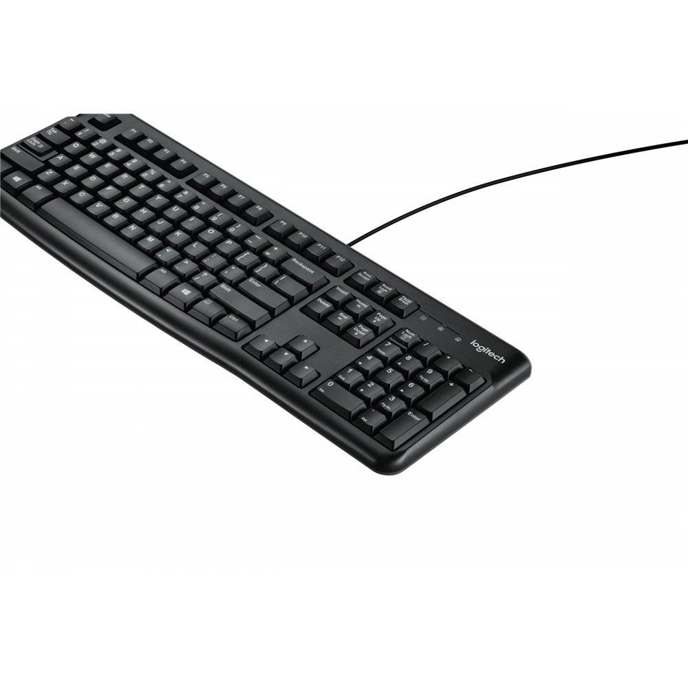 logitech k120 corded keyboard teclado usb qwerty inglés negro
