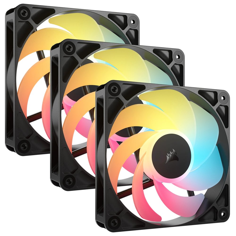corsair rs120-r argb carcasa del ordenador ventilador 12 cm negro 3 pieza(s)