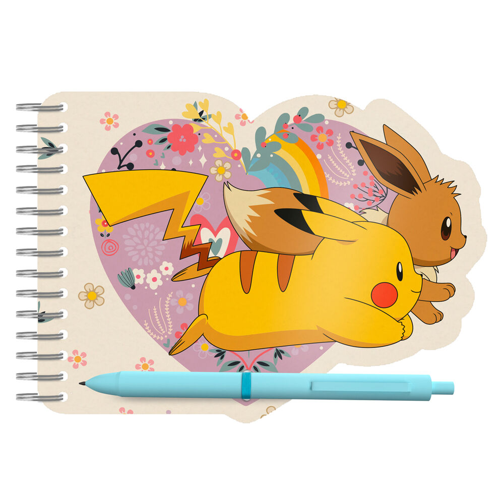 set libreta + boligrafo flowers pokemon