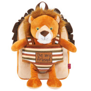 mochila reversible + peluche lenny lion 25cm