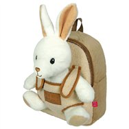 mochila + peluche conejo 27cm
