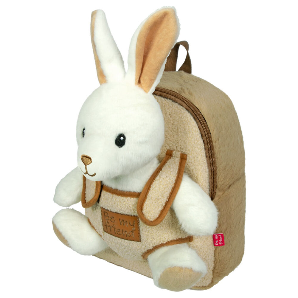 mochila + peluche conejo 27cm