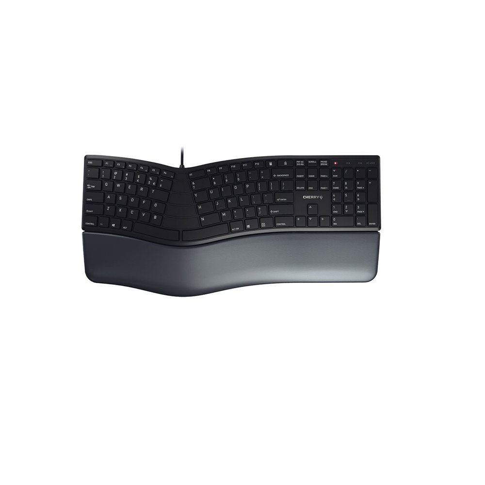 cherry kc 4500 ergo teclado usb qwerty inglés de ee. uu. negro