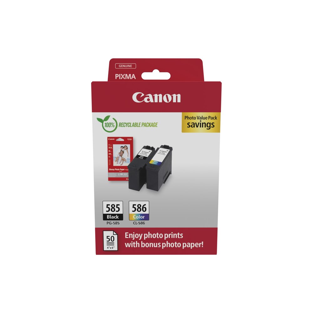 canon pg-585/cl-586 pvp cartucho de tinta 2 pieza(s) original negro, cian, magenta, amarillo