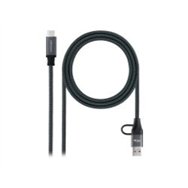 nanocable usb-c a usb-a+usb-c/m (10.01.4111-l150-comb)