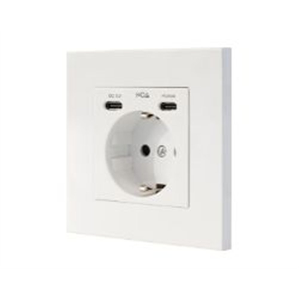 enchufe de pared nanocable schuko/2xusb-c (10.35.0012)