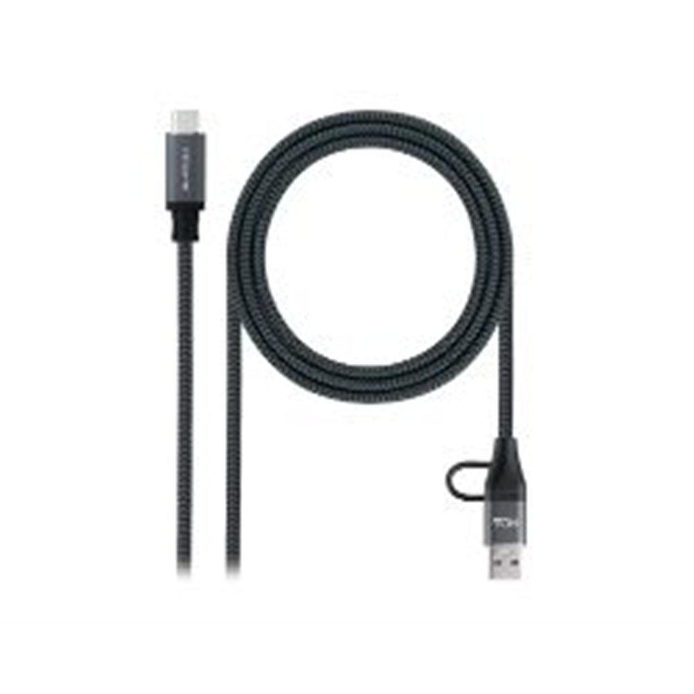 nanocable usb-c a usb-a+usb-c/m 2m (10.01.4112-comb)