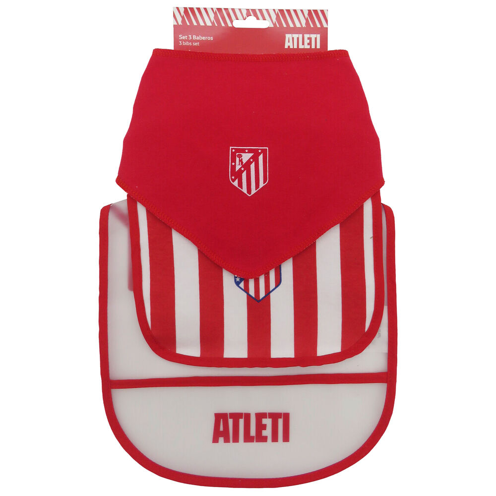 set 3 baberos atletico de madrid